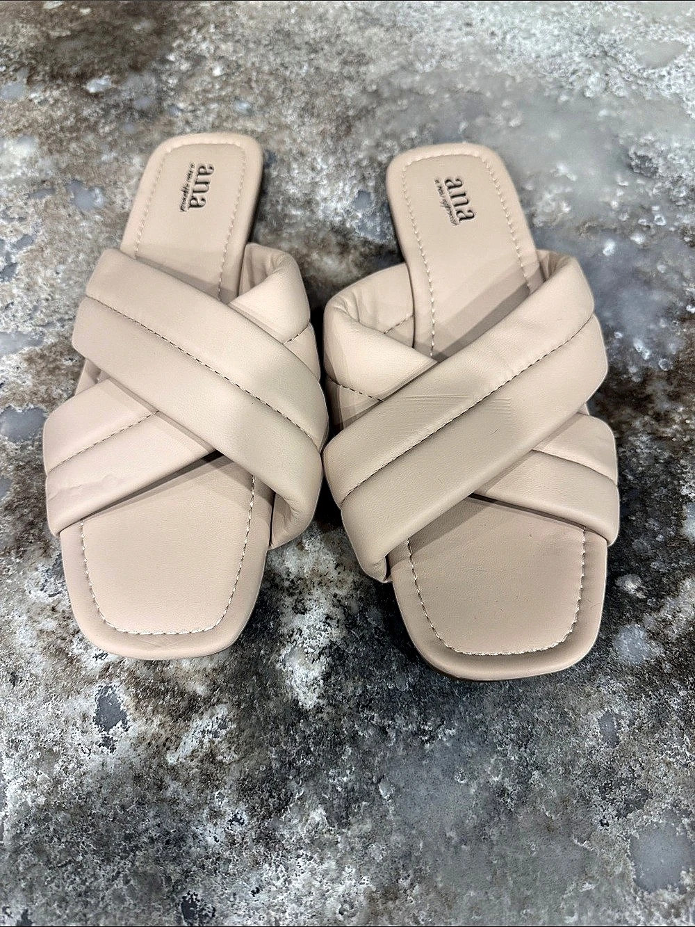 a.n.a Cross Strap Sandals in Beige New